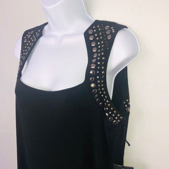 Vintage Y2K Rock and Republic Womens Dress Size L Black Studded Sleeveless Scoop - Picture 4 of 8